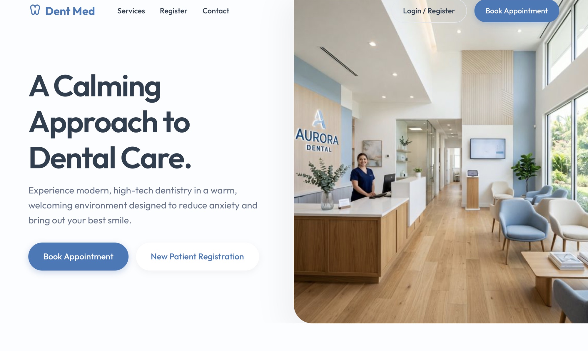 Dent Med patient portal — A Calming Approach to Dental Care