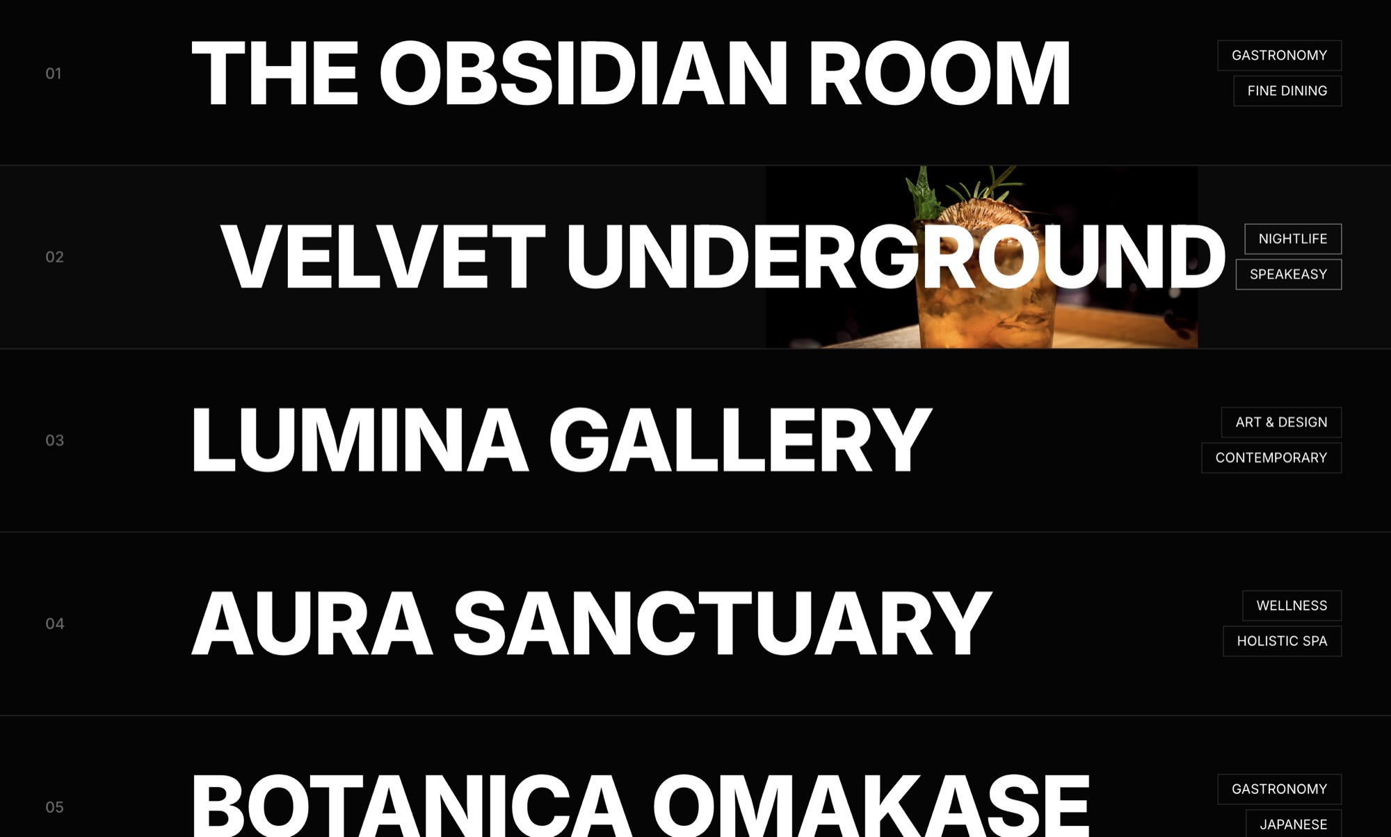PulseCity — venue list